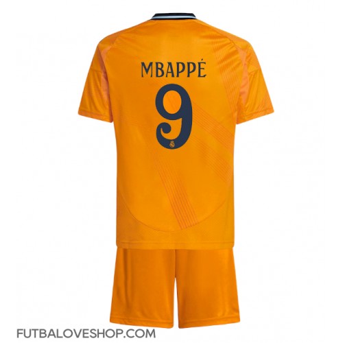 Dres Real Madrid Kylian Mbappe #9 Preč pre deti 2024-25 Krátky Rukáv (+ trenírky)